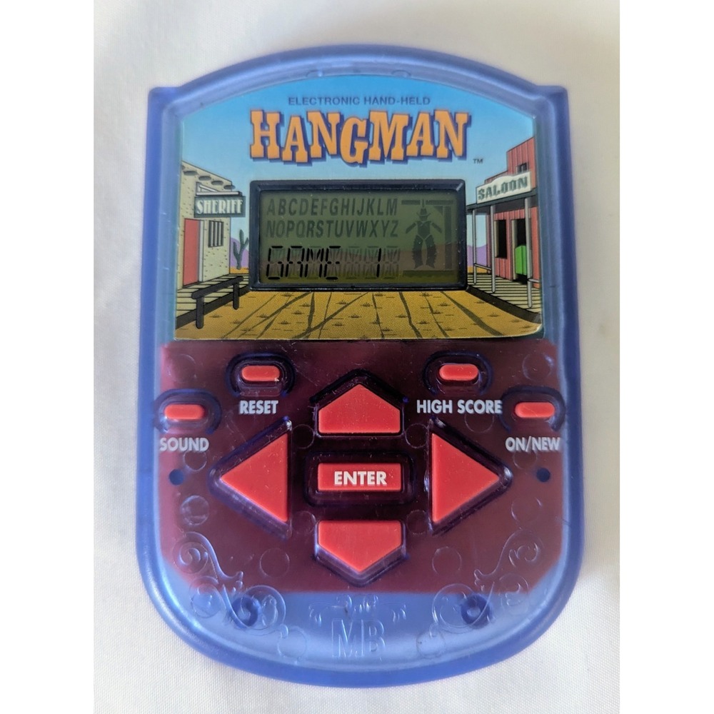 HANGMAN HANDHELD ELECTRONIC GAME MILTON BRADLEY‎ VGC 1995 WORKS + BATTERY